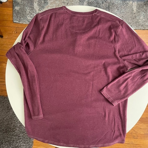 The Normal Brand Puremeso Two Button Henley Long Sleeve Shirt Red Size XL Tall - Picture 6 of 7